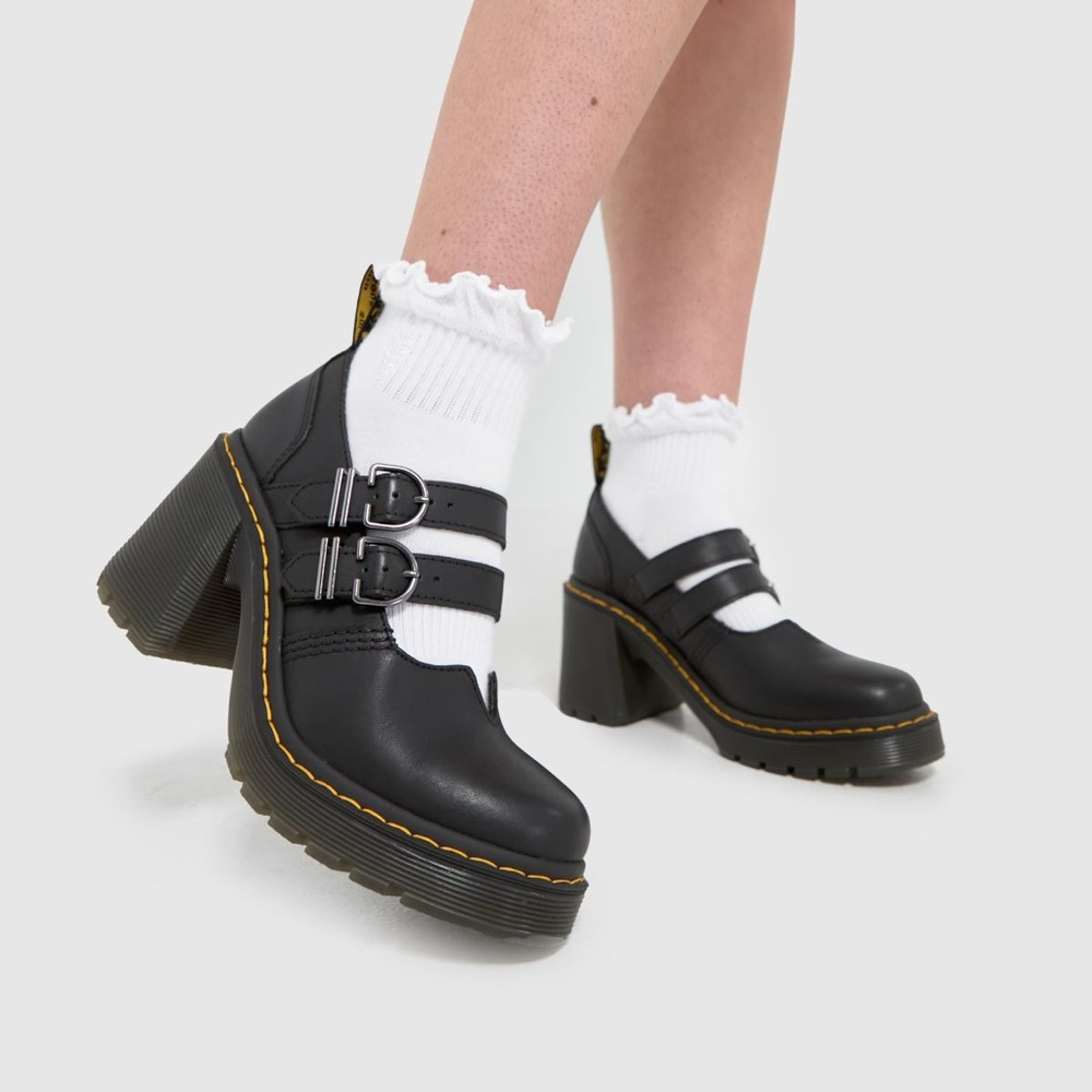 Eviee Sendal Leather Heeled Shoes, Dr. Martens, Size 5 black Mary Jane’s